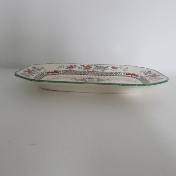 Vintage 10.5" oblong serving plate, Chinese Rose, Copeland Spode, SMALL CHIP - Picture 4 of 16